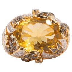 Anillo de Cóctel Le Vian de Oro Amarillo de 14k con Citrino y Diamantes