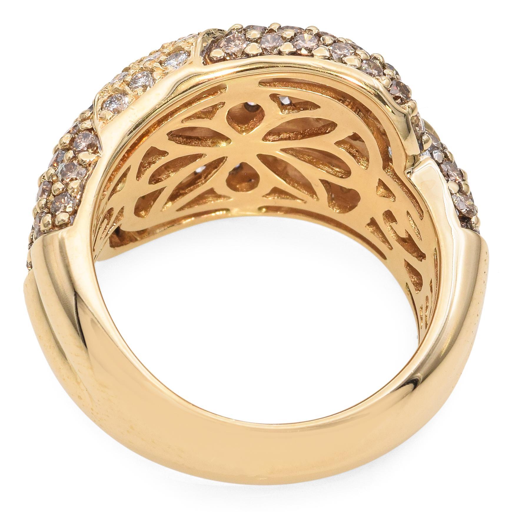 Le Vian, bague en or jaune 14 carats avec demi-pavé de diamants Pour femmes en vente