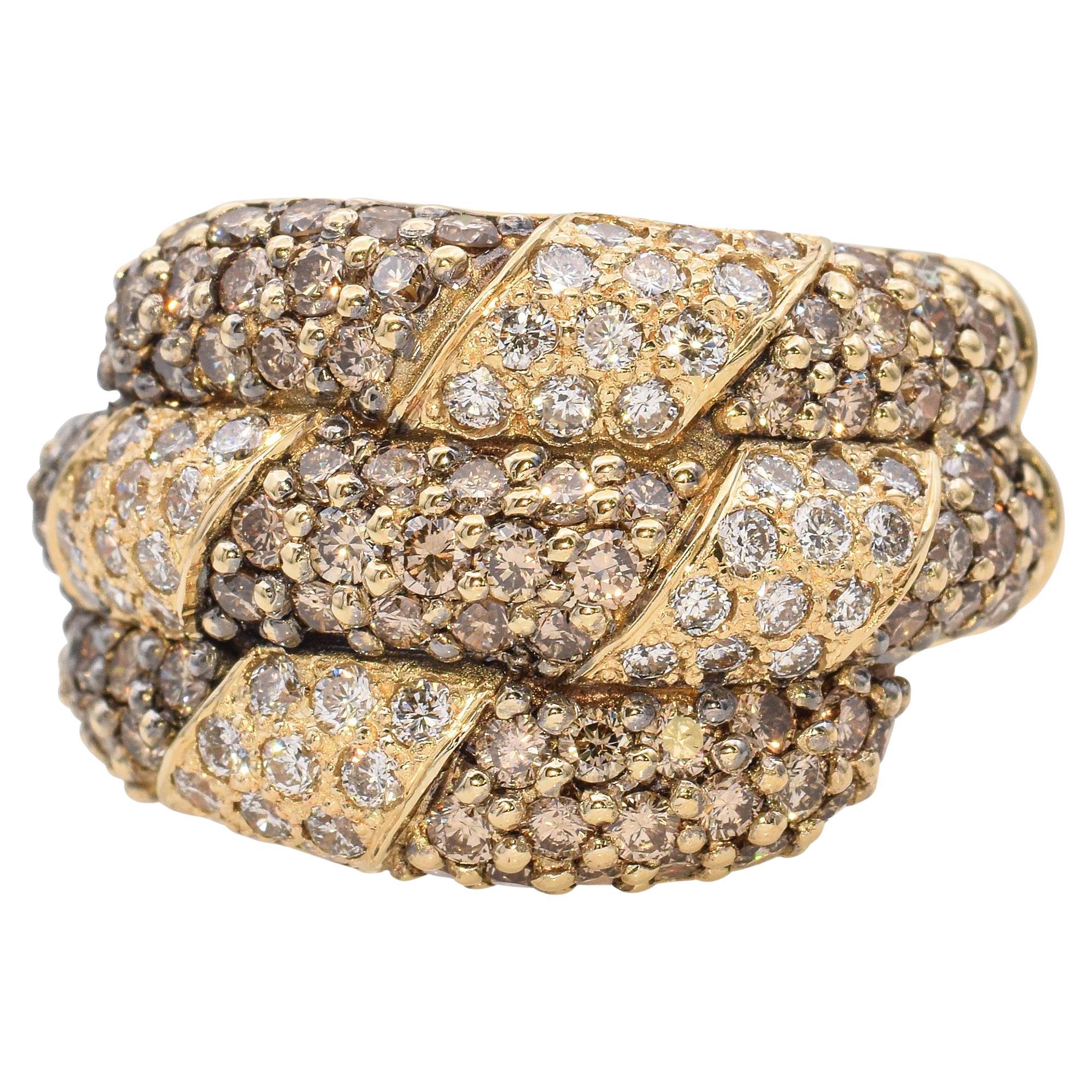 Le Vian 14k Yellow Gold Diamond Half Pave Coil Ring