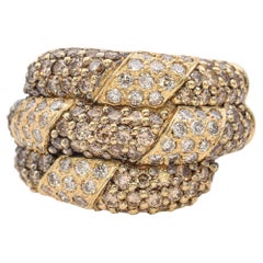 Le Vian 14k Yellow Gold Diamond Half Pave Coil Ring