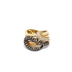 Le Vian 14k Yellow Gold Double Snake Head Diamond Ring