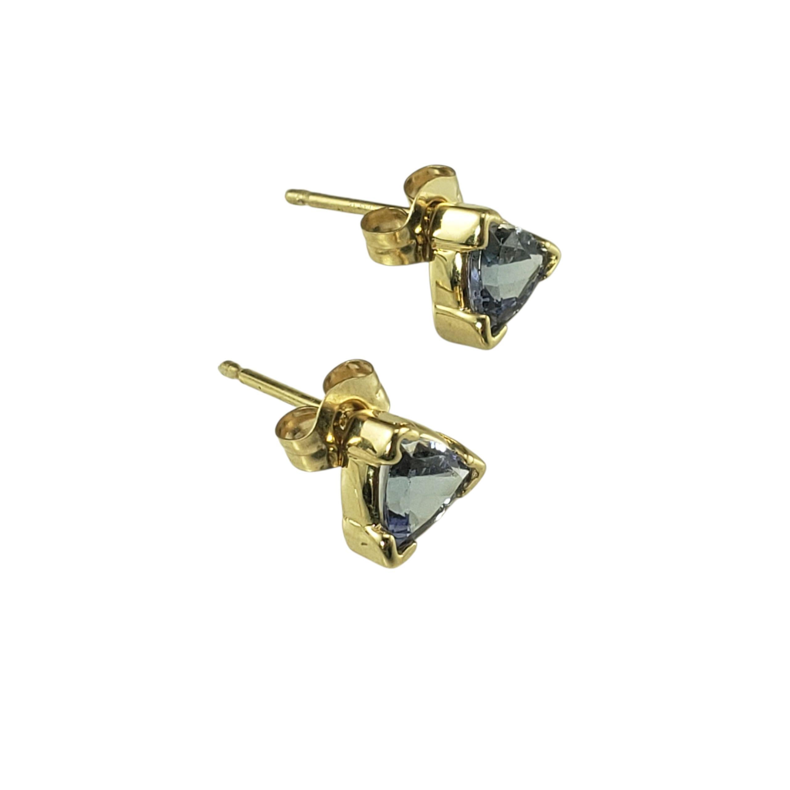 Contemporaneo Le Vian 14K Yellow Gold Trillion Cut Tanzanite Stud Earrings #23354 in vendita