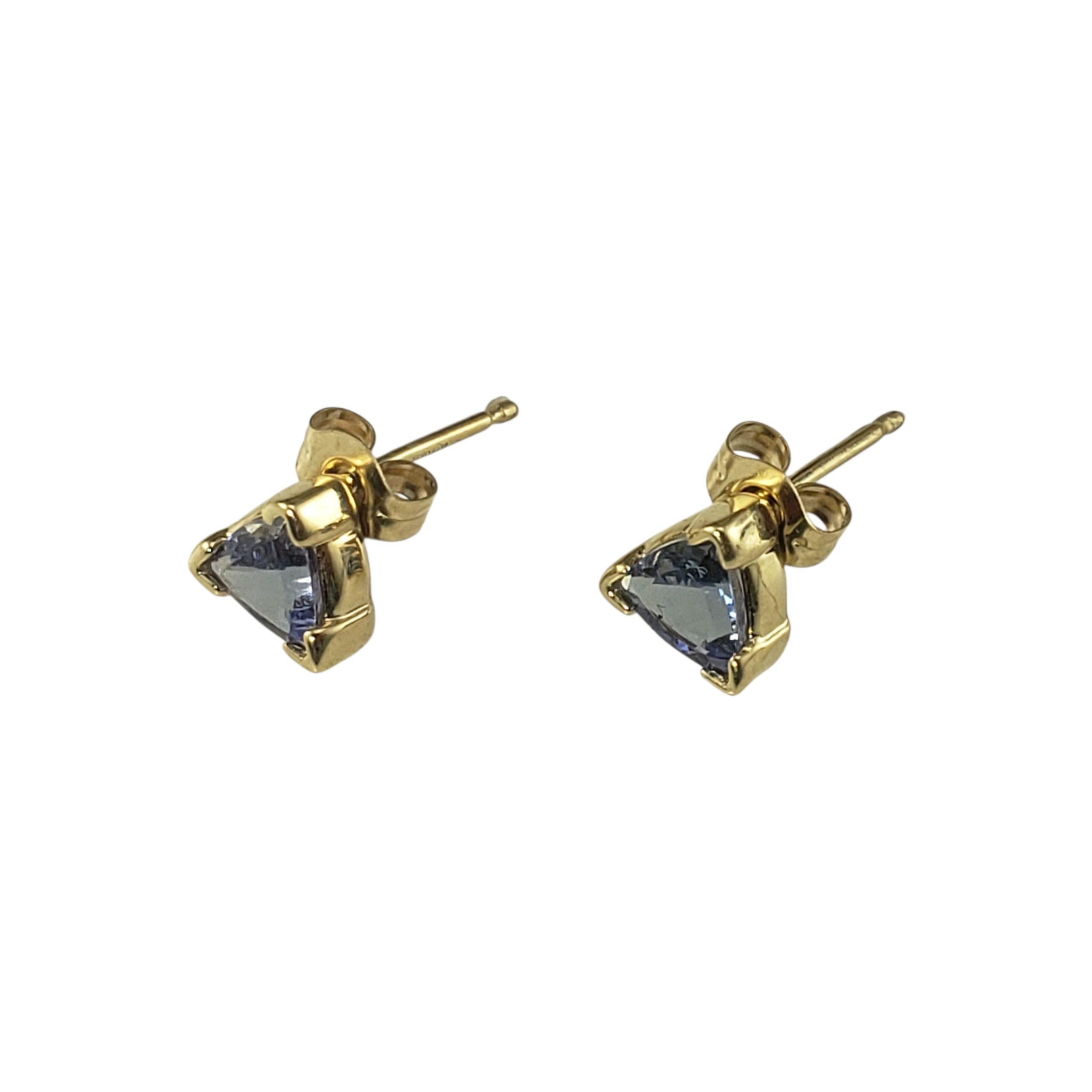 Taglio trillion Le Vian 14K Yellow Gold Trillion Cut Tanzanite Stud Earrings #23354 in vendita