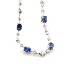 Le Vian 15 Carat White Diamond Blue Sapphire White Gold Necklace