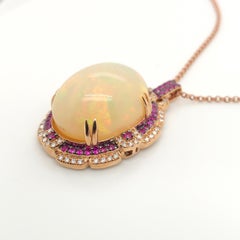 Le Vian 17 Carat Opal Rose Gold Pendant