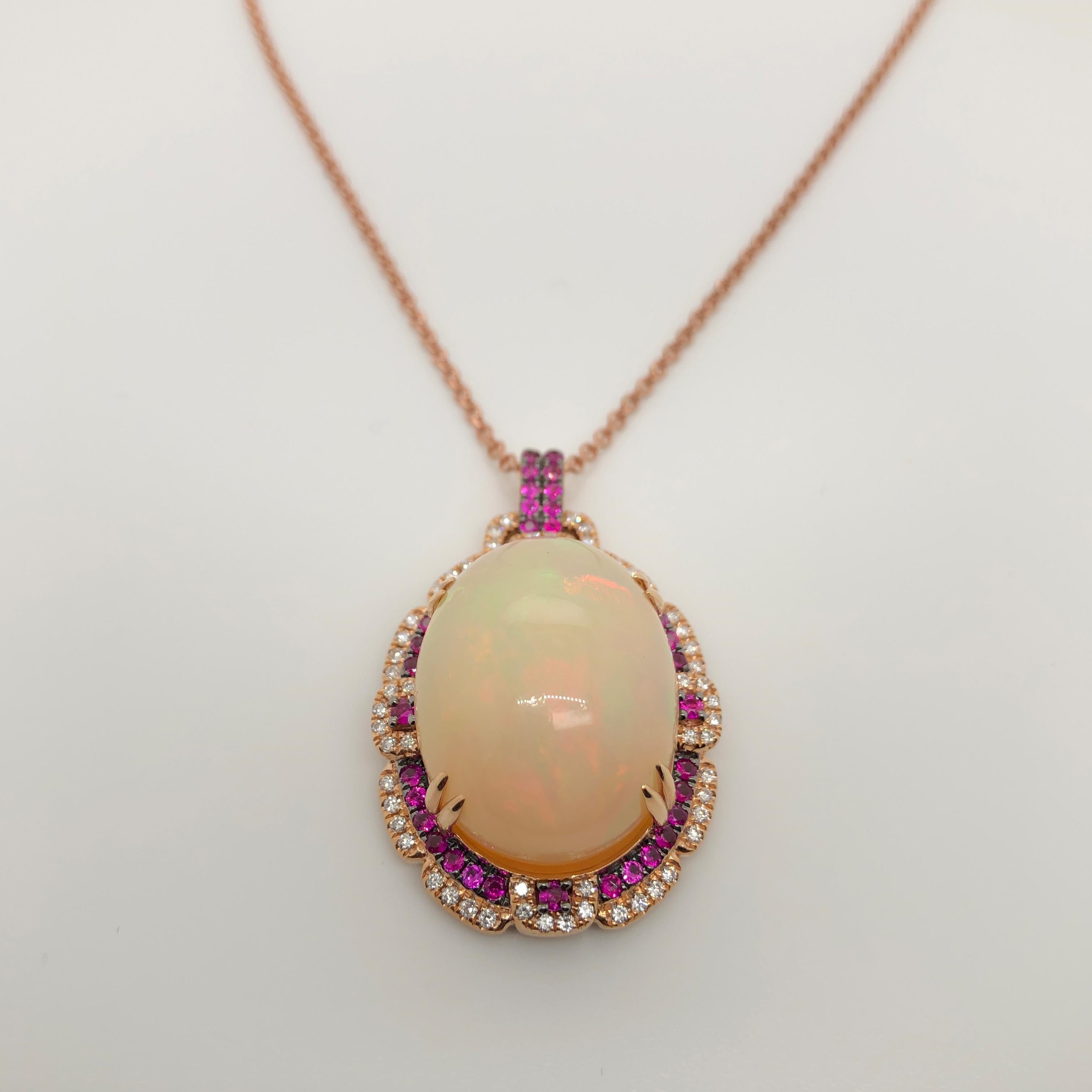 Anhänger aus Roségold mit 17 Karat Opal von Vian im Zustand „Neu“ im Angebot in Great Neck, NY