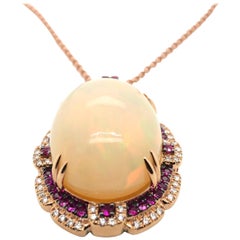 Le Vian 17 Carat Opal Rose Gold Pendant