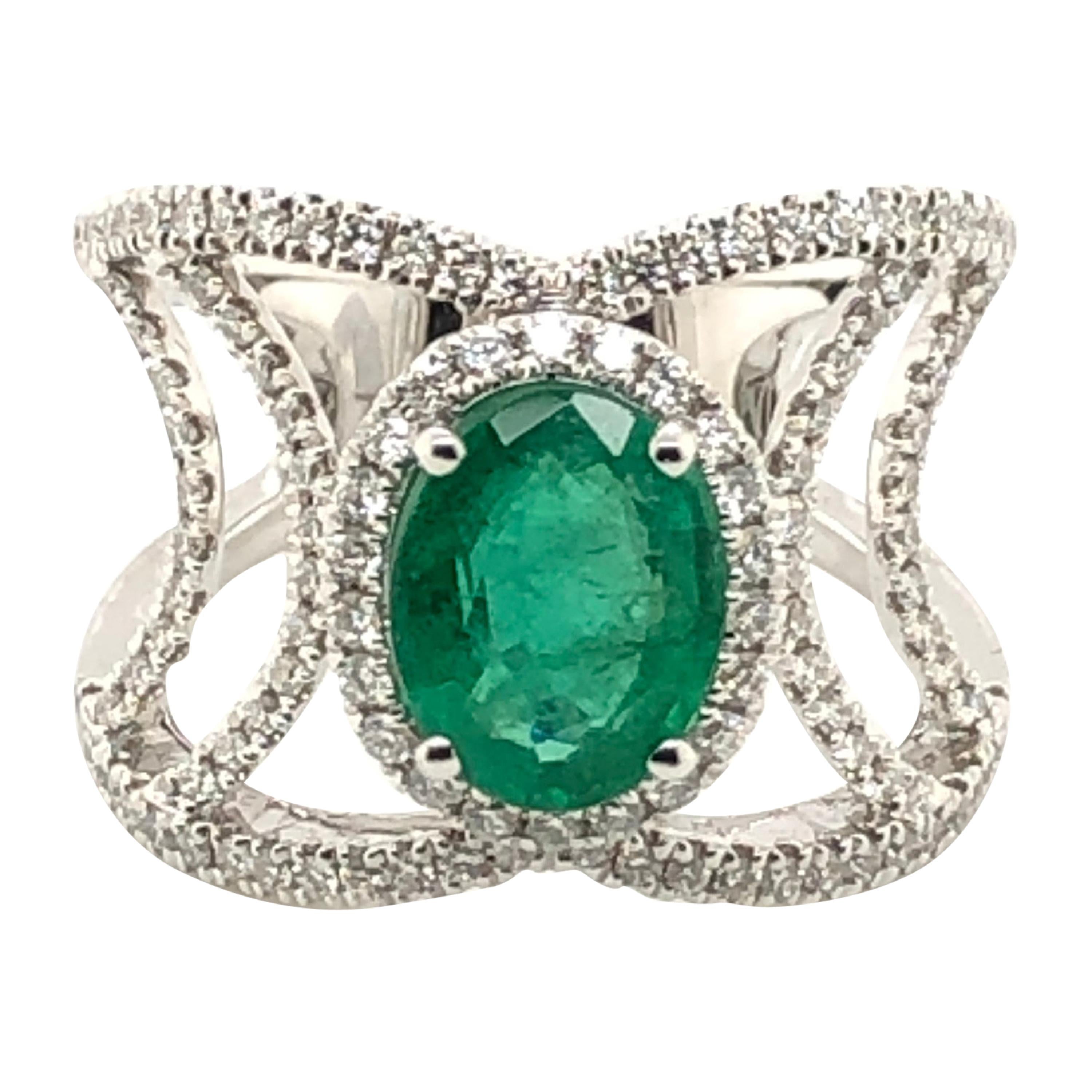 Le Vian 1.75 Carat Emerald White Diamond White Gold Ring