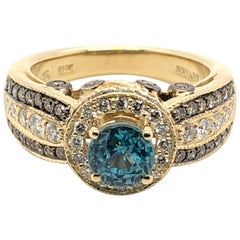 Le Vian Bague en or jaune et zircon bleu 1,875 carat