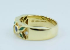 Le Vian 18k Honey Gold Emerald Ruby Sapphire and Diamond Band Ring