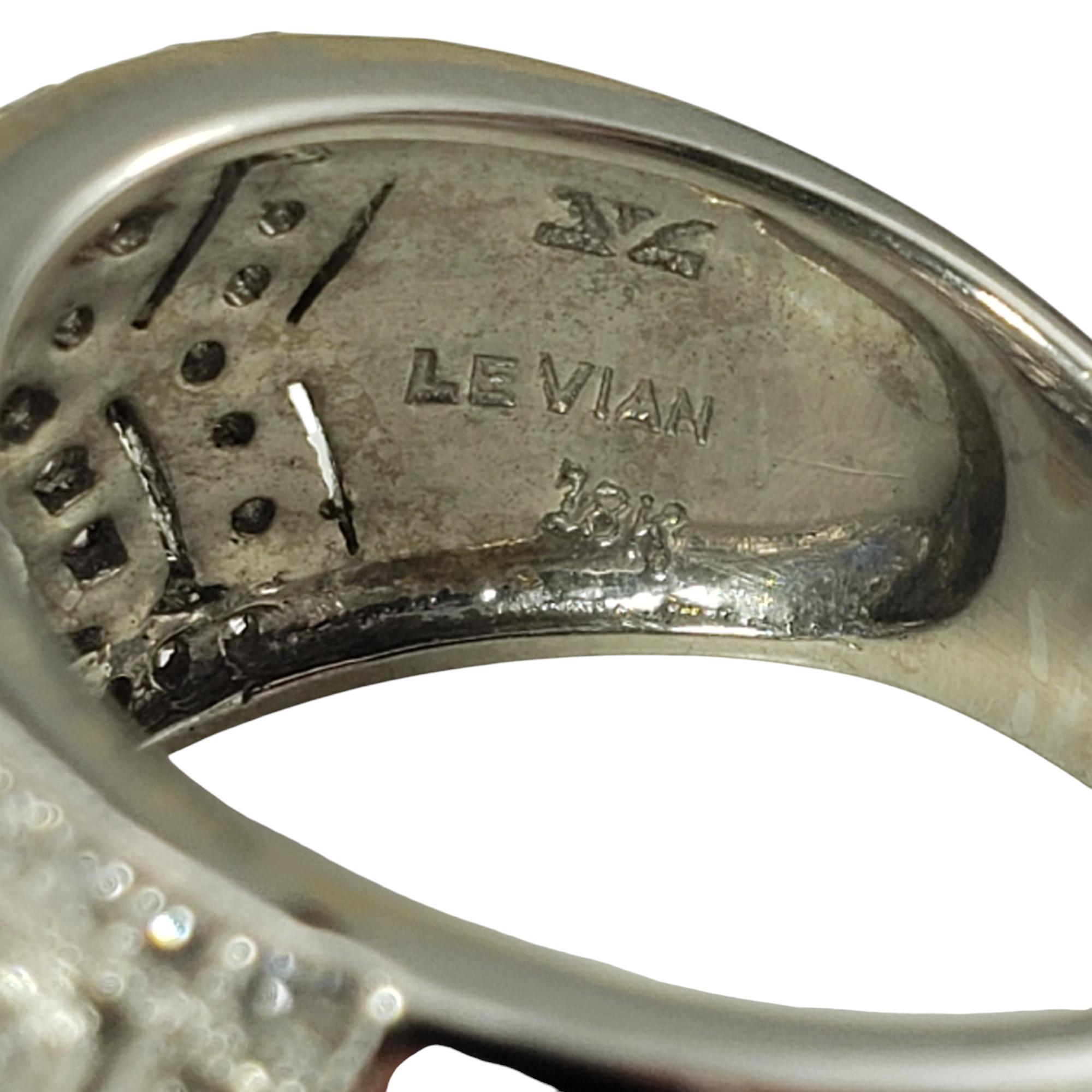 Le Vian 18K White Gold Sapphire & Diamond Band Size 5.5  #19830 In Good Condition For Sale In Washington Depot, CT