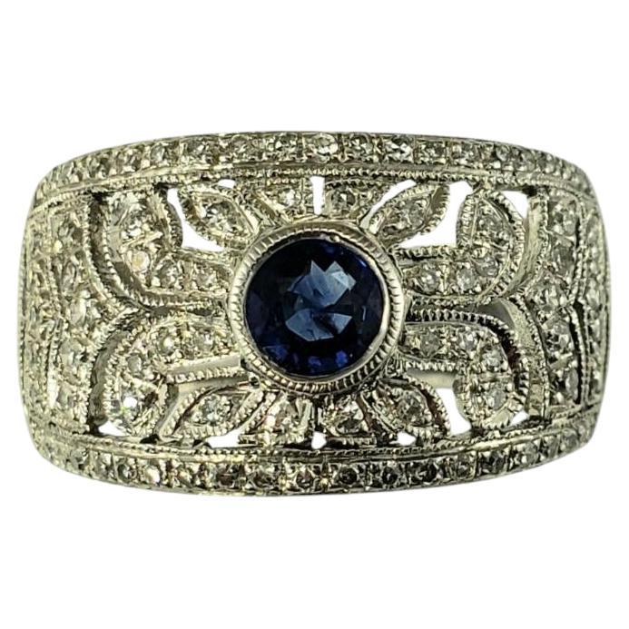 Le Vian 18K White Gold Sapphire & Diamond Band Size 5.5  #19830