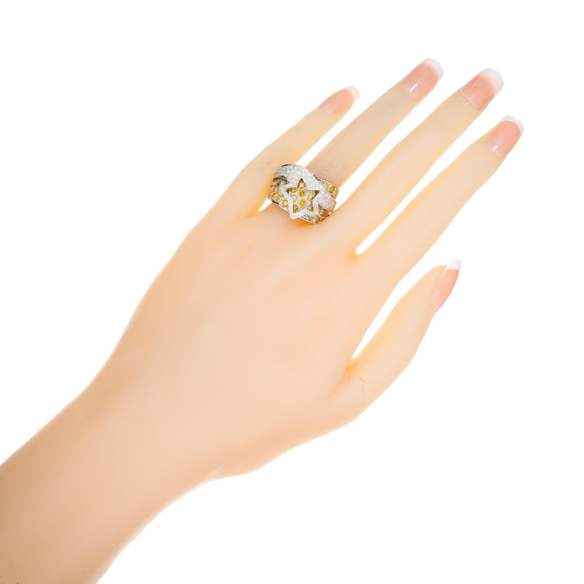 Le Vian Anillo de Cóctel Estrella de Oro Blanco con Diamante Amarillo de 2,00 Quilates en venta 2