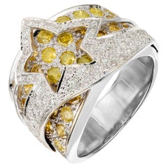 Le Vian 2.00 Carat Yellow Diamond White Gold Star Cocktail Ring