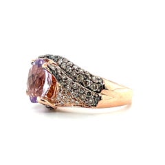 Le Vian 2.27 Carat Amethyst and Diamond 14k Rose Gold Statement Ring