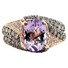 Anillo de oro rosa de 14k con amatista y diamantes de 2,27 quilates de Le Vian