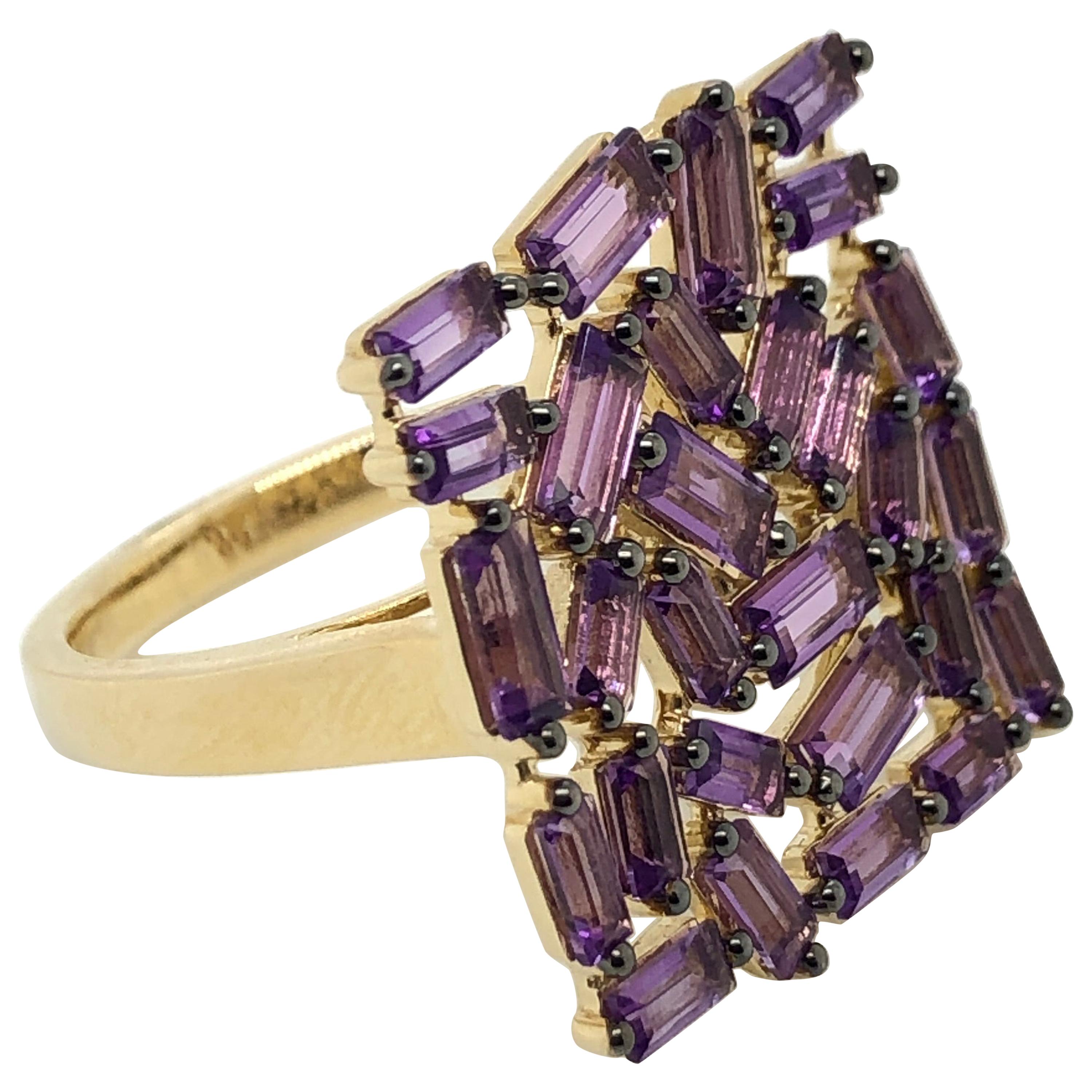 Le Vian 2.875 Carat Amethyst Yellow Gold Ring For Sale