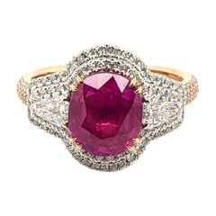 Anello in oro bicolore con rubino da 3 carati Le Vian