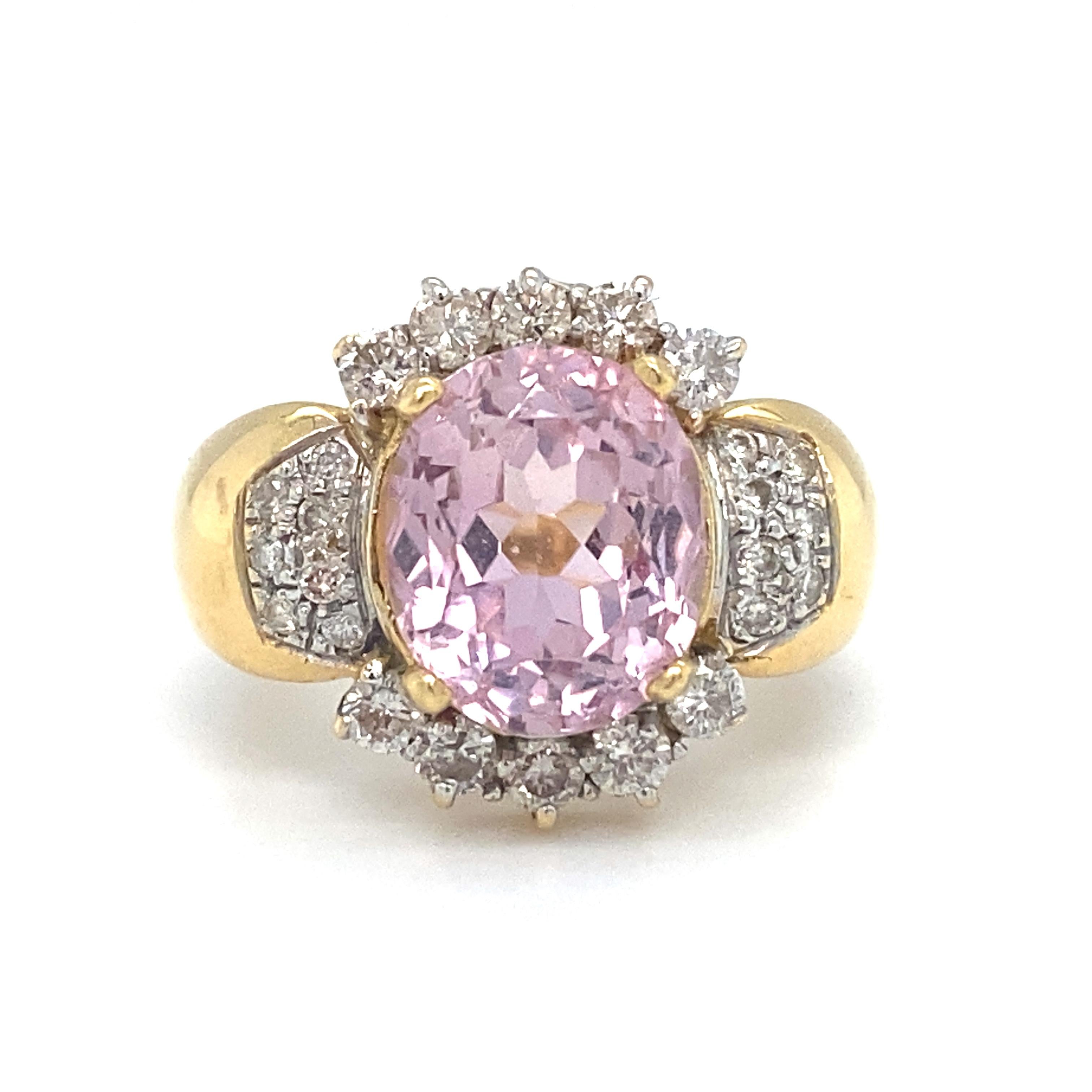 Women's or Men's Le Vian 3.0ct Kunzite and Diamond Cocktail Ring in 18k Gold For Sale