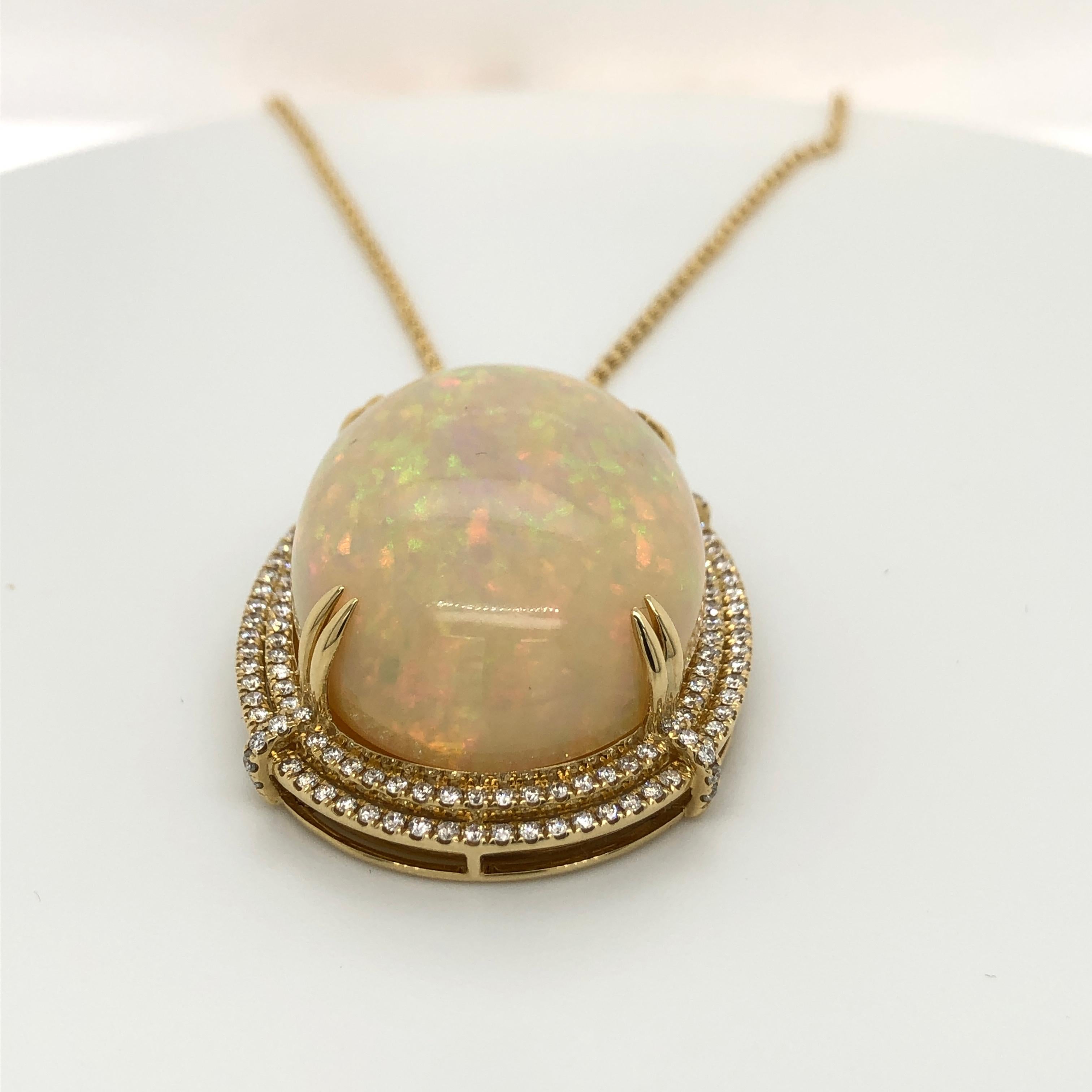 Le Vian 36 Carat Opal Yellow Gold Pendant In New Condition In Great Neck, NY