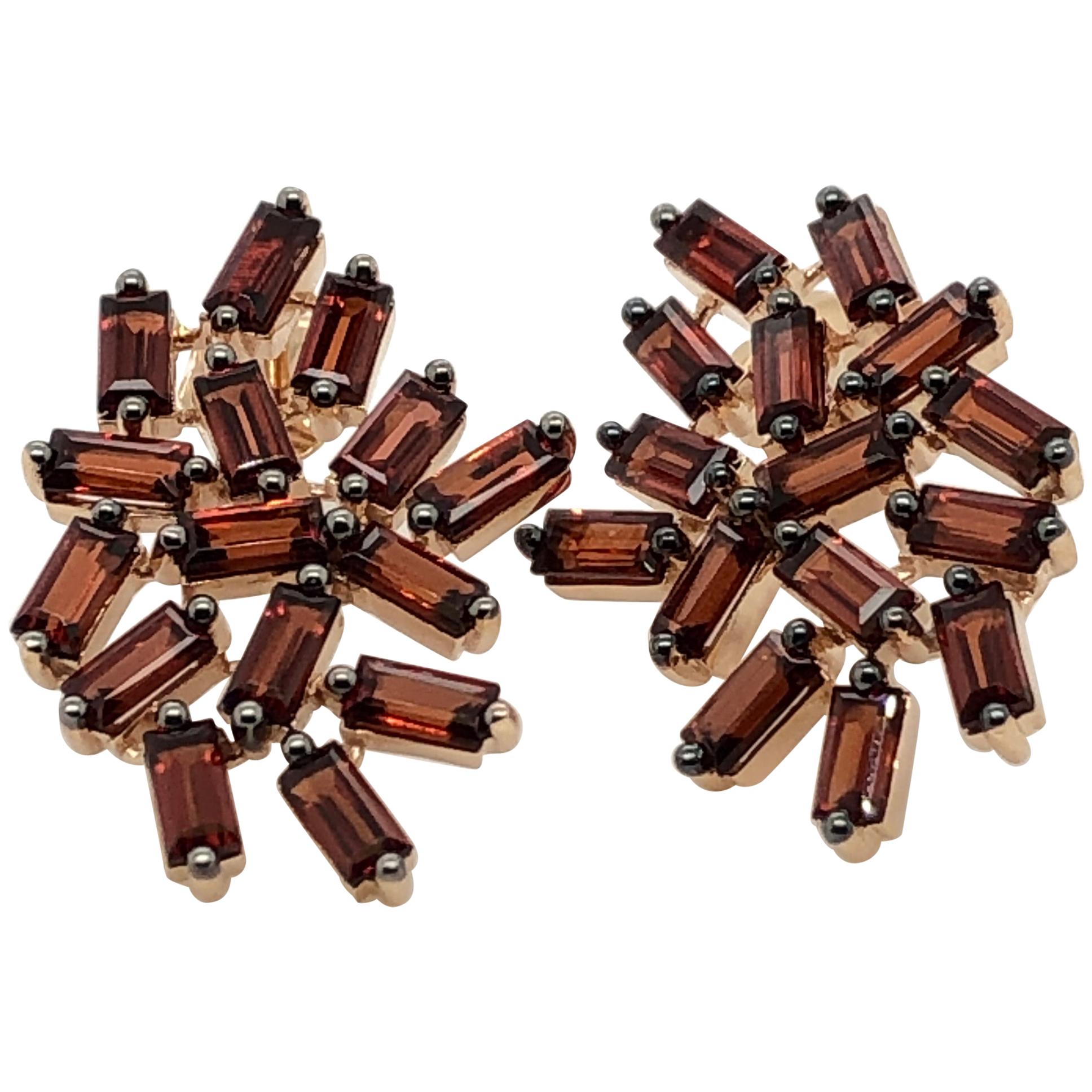 Le Vian 3.625 Carat Garnet Rose Gold Earrings For Sale