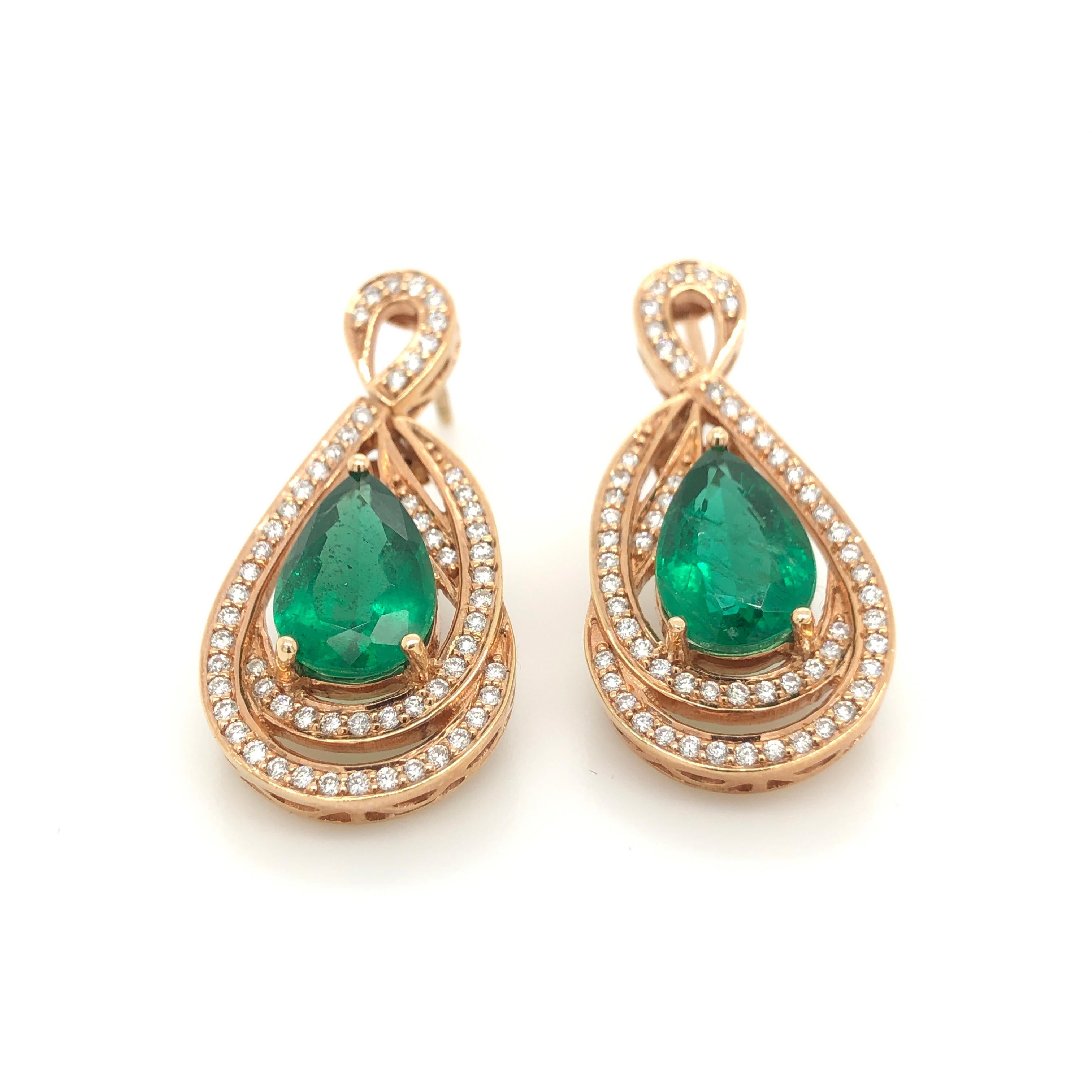 emerald dangle earrings