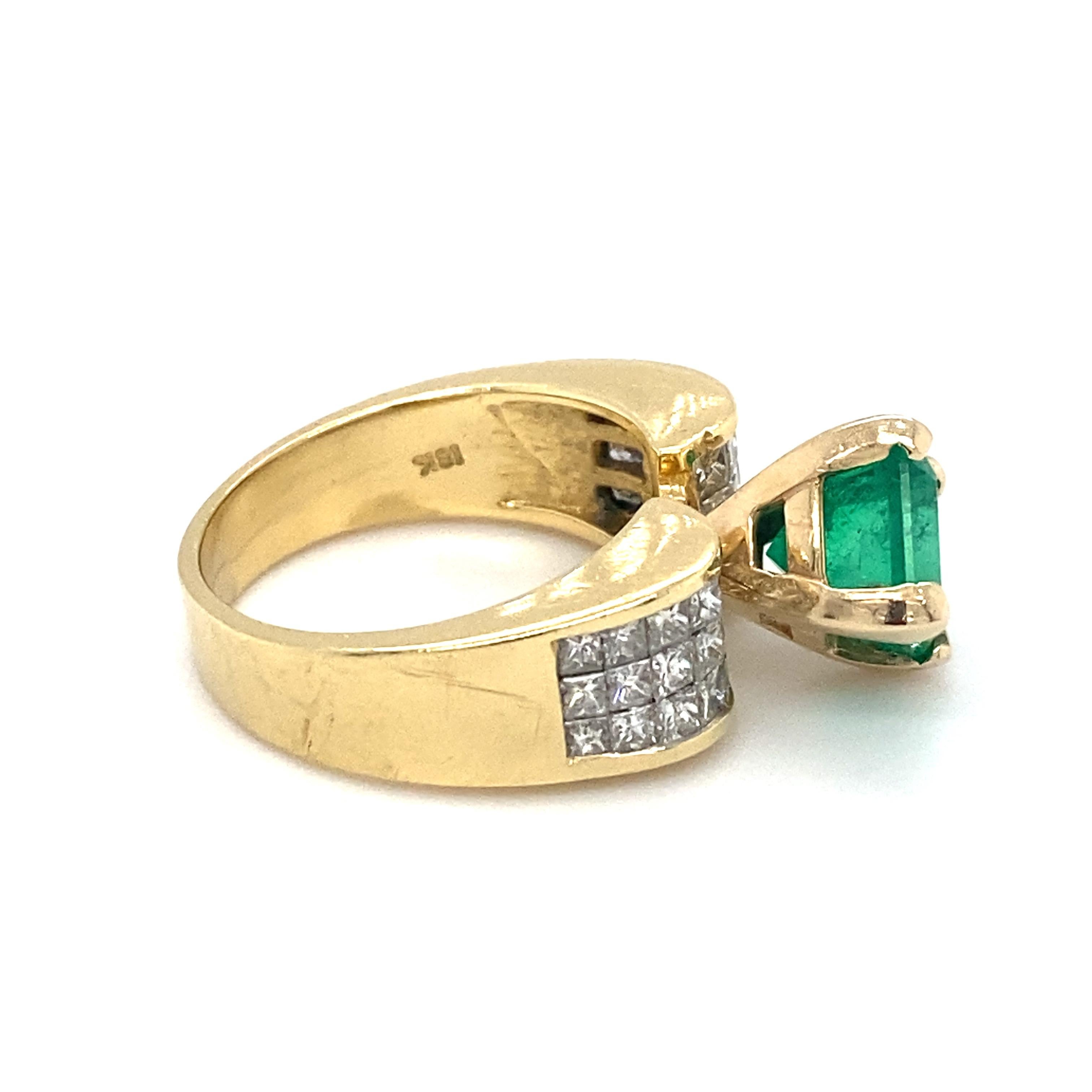 Modern Le Vian 5 Carat Emerald and Diamond Ring in 18 Karat Gold