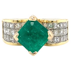 Le Vian 5 Carat Emerald and Diamond Ring in 18 Karat Gold