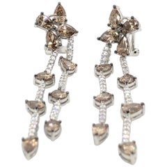 Le Vian 5.875 Carat Chocolate and White Diamond White Gold Earrings