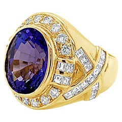 Le Vian 6 Carat Tanzanite Ring Set in 18 Karat Yellow Gold