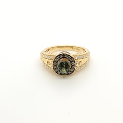 Le Vian 7/8 Carat Green Sapphire Yellow Gold Bridal Ring