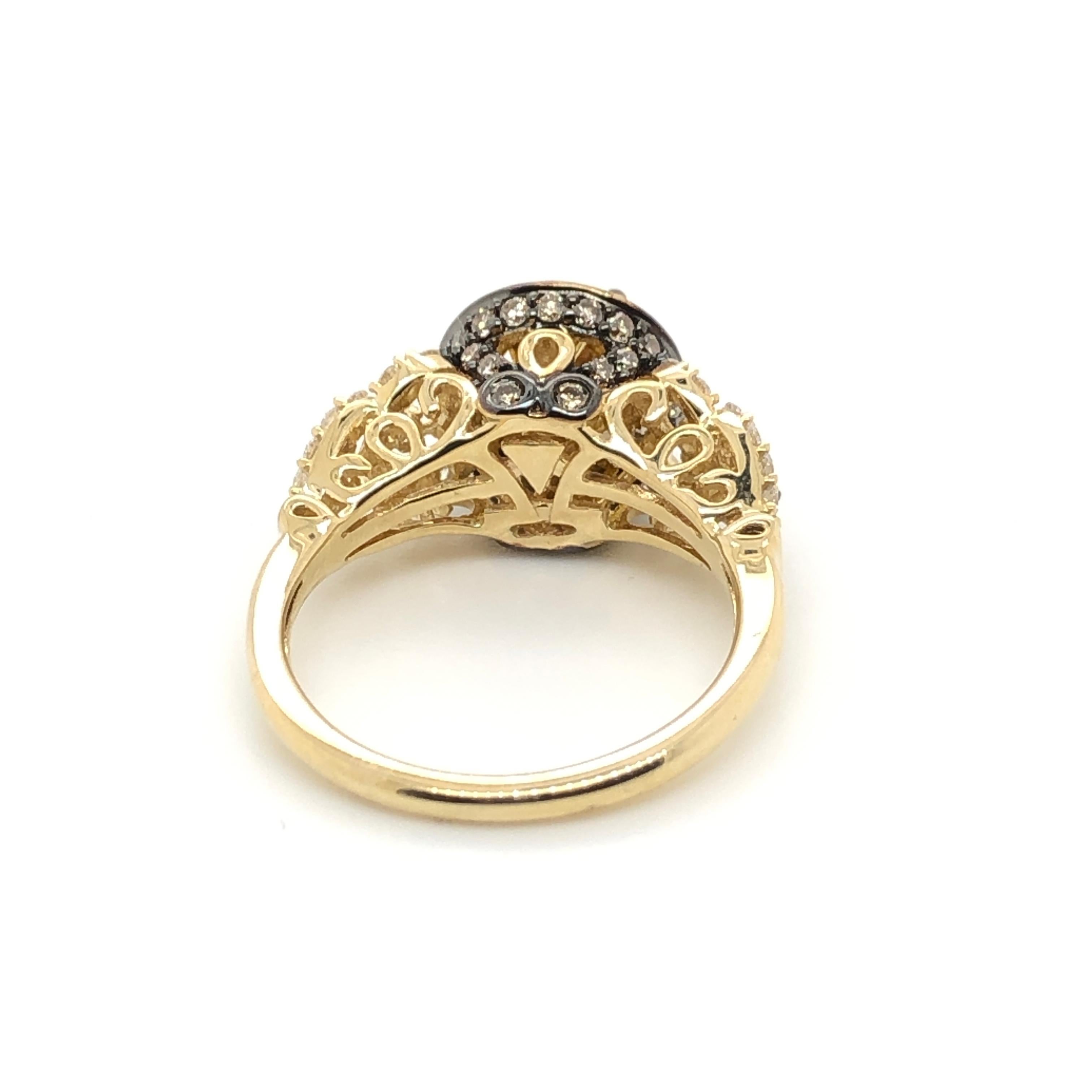 le vian yellow sapphire ring 3/8 ct tw diamonds 14k honey gold