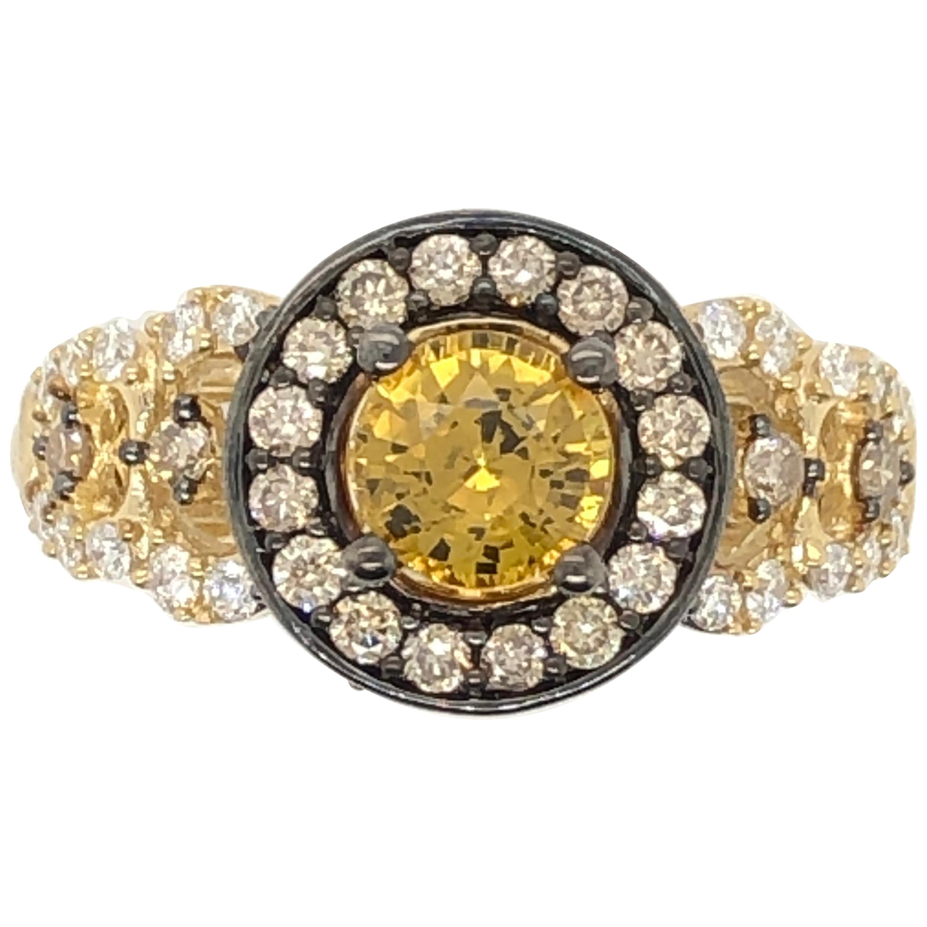 Le Vian 7/8 Carat Yellow Sapphire Yellow Gold Ring For Sale