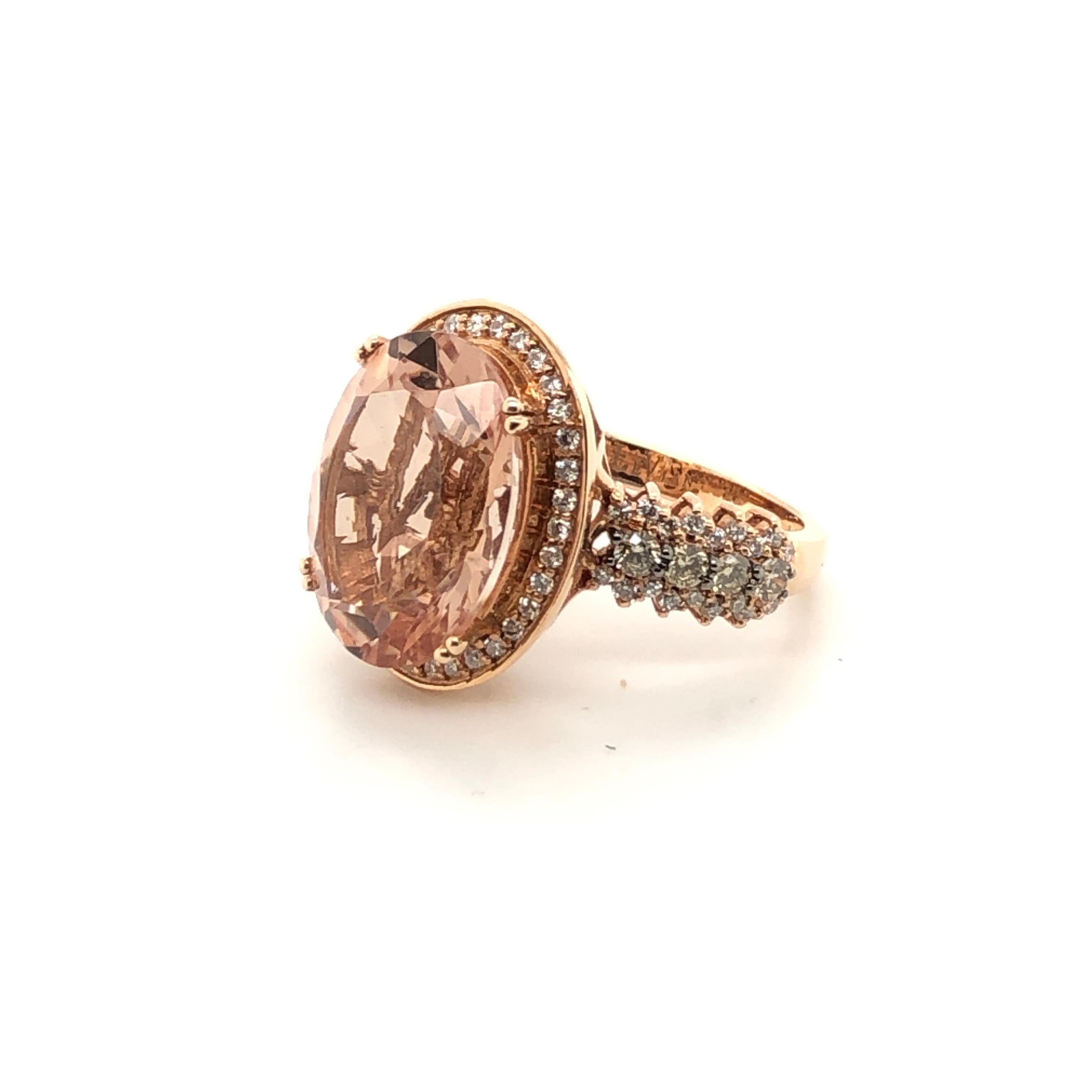 morganite and chocolate diamond ring