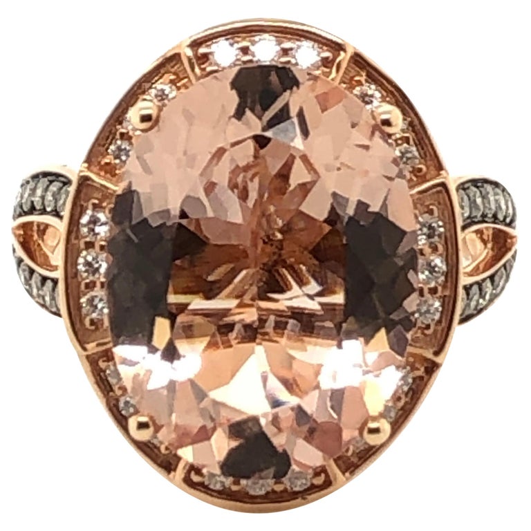 Le Vian 7 Carat Peach Morganite Rose Gold Ring For Sale at 1stDibs