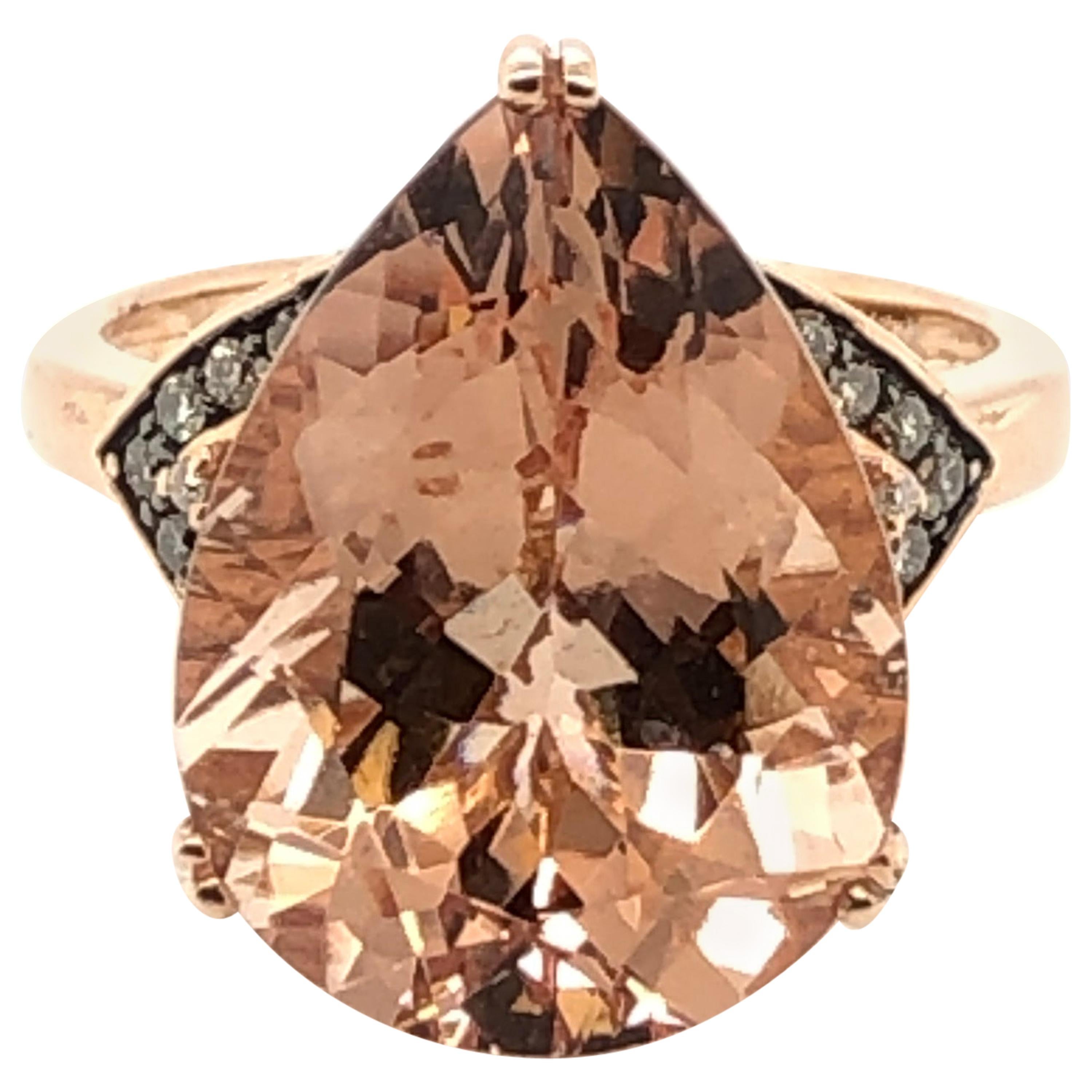 Le Vian 8 Carat Peach Morganite Rose Gold Ring