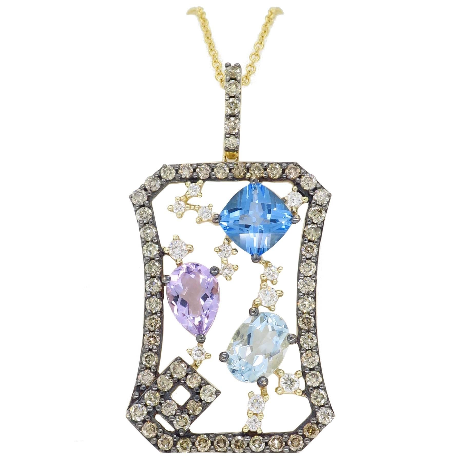 Le Vian Abstract Gemstone and Diamond Necklace