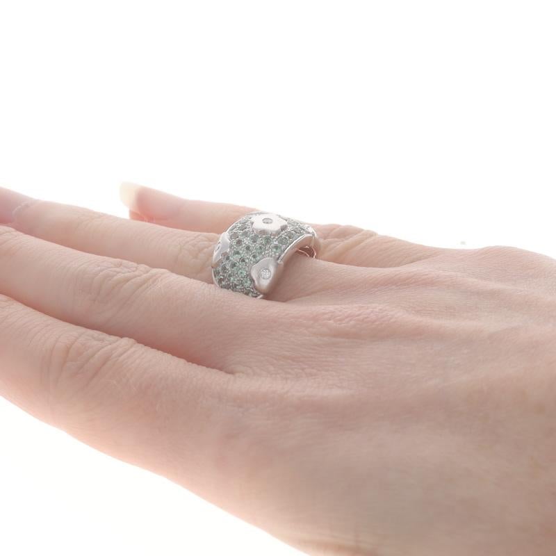 Le Vian Alexandrite Diamond Cluster Band - White Gold 14k 1.32ctw Flowers Ring In Excellent Condition For Sale In Greensboro, NC
