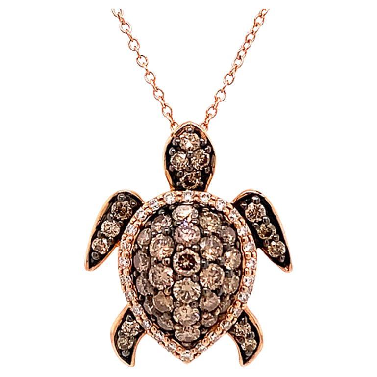 Le Vian Aloha Collection Sea Turtle Diamond Pendant with Chain, in 14k Rose Gold