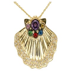 Le Vian Aloha Pendant Featuring Grape Amethyst, Orange Sapphire