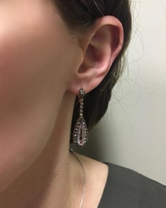 Le Vian Amethyst and Diamond Drop Earrings in Rose Gold