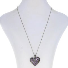 Le Vian Amethyst Paisley Heart Pendant Necklace Sterling 925 Pear 2.91ctw