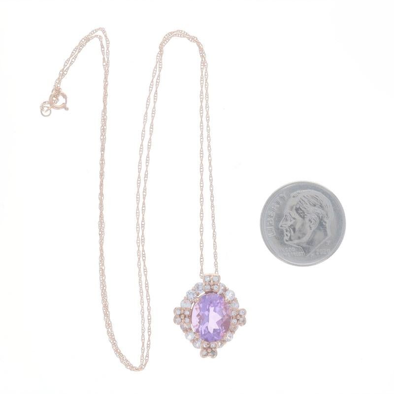 Le Vian Amethyst Sapphire Halo Pendant Necklace 18