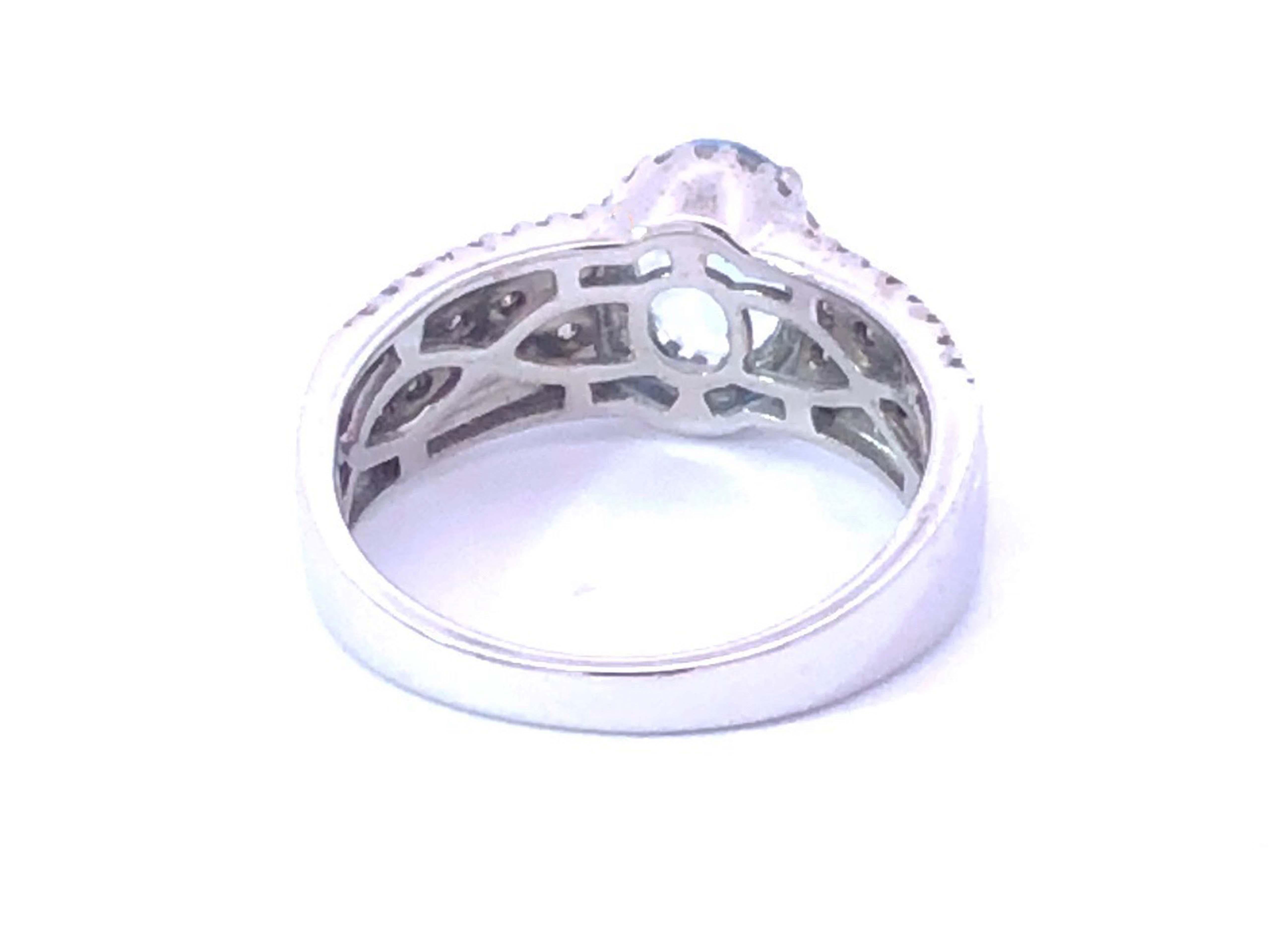 Le Vian Aquamarine and Diamond Statement Ring in 14k White Gold Damen im Angebot