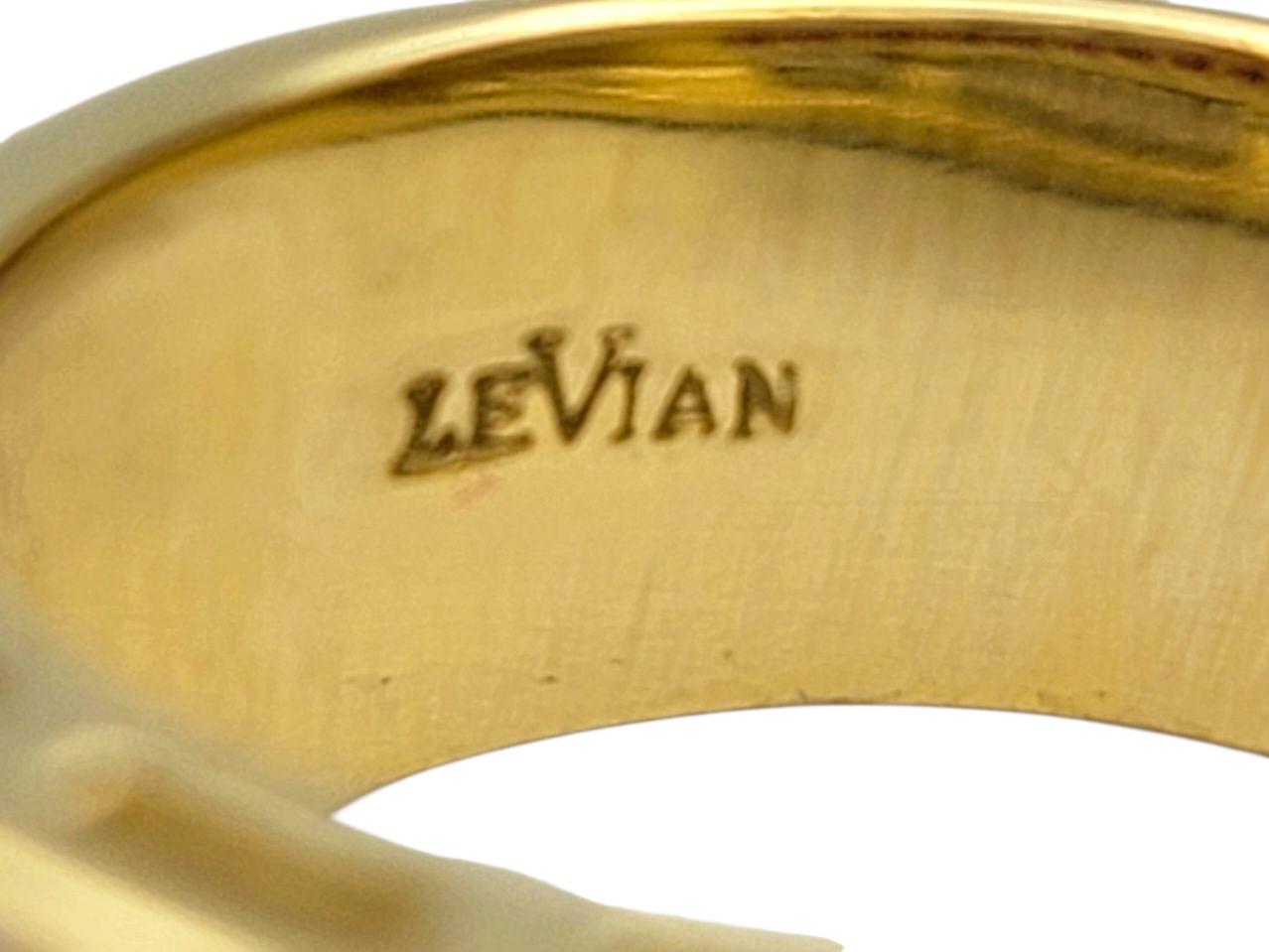 Le Vian Baguette Cut Ruby Wave Detail Band Ring with Diamonds in 18K Yellow Gold For Sale 4