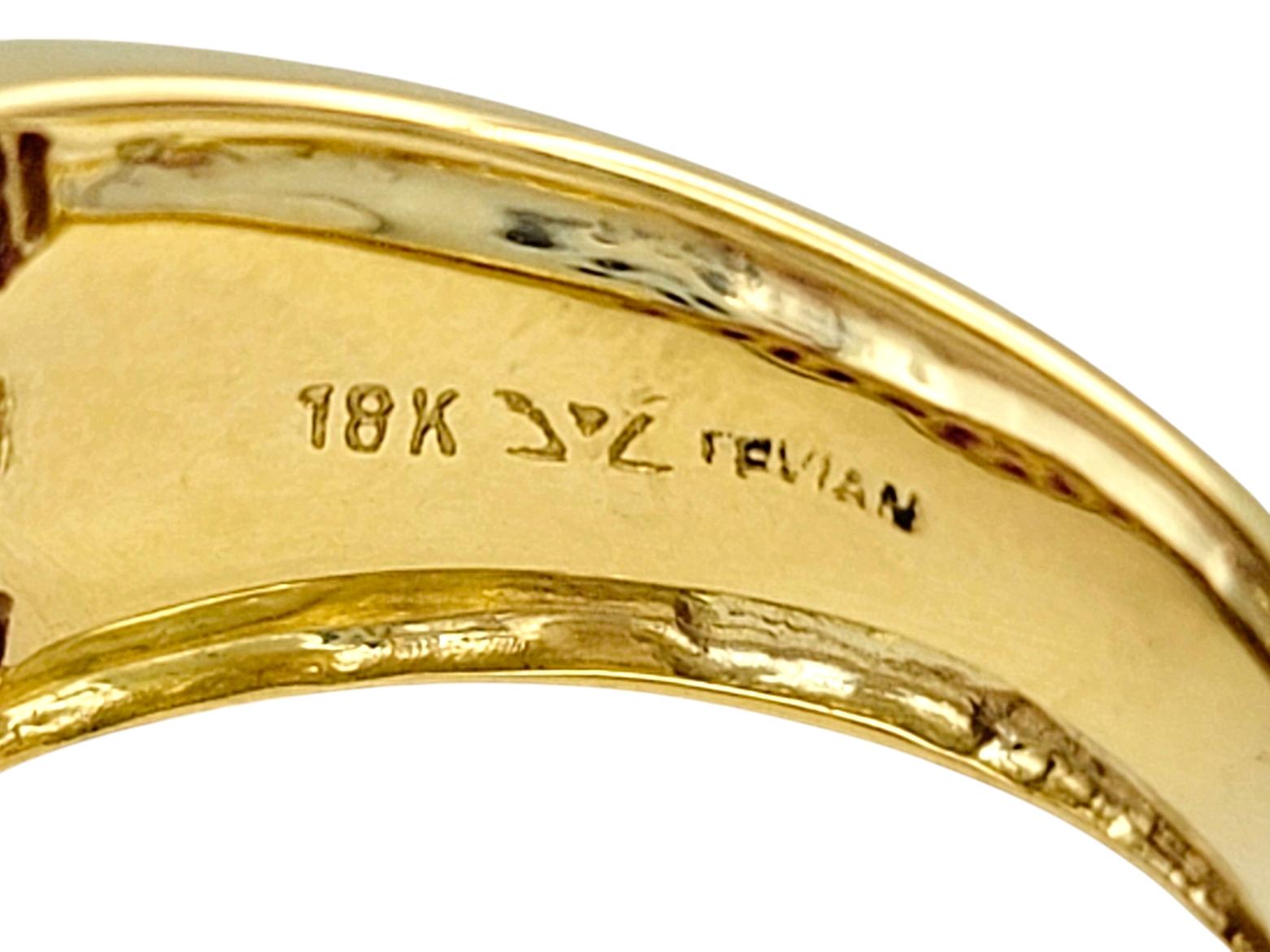 Le Vian, bague large en or jaune 18 carats, rubis baguette et diamants ronds en vente 1