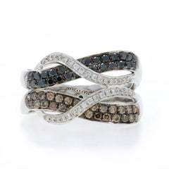 Le Vian Black Diamond Knot Band - White Gold 14k Rd 1.00ctw Ring Treated
