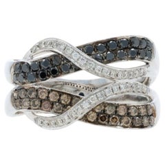 Le Vian Black Diamond Knot Band - White Gold 14k Rd 1.00ctw Ring Treated