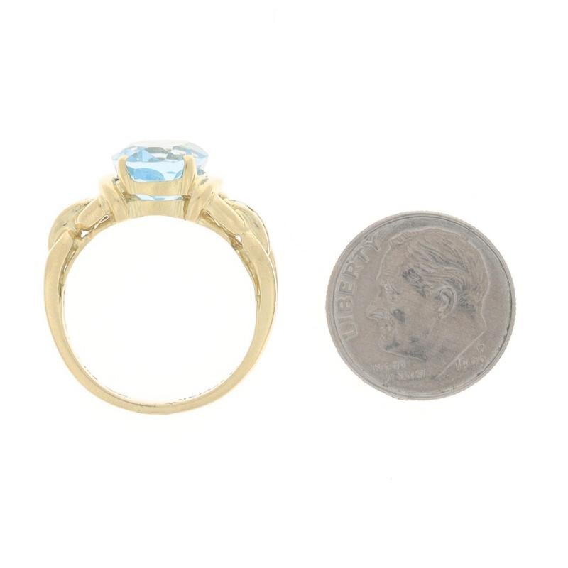 Le Vian Blue Topaz Diamond Ring - Yellow Gold 18k Oval 4.20ctw For Sale 1