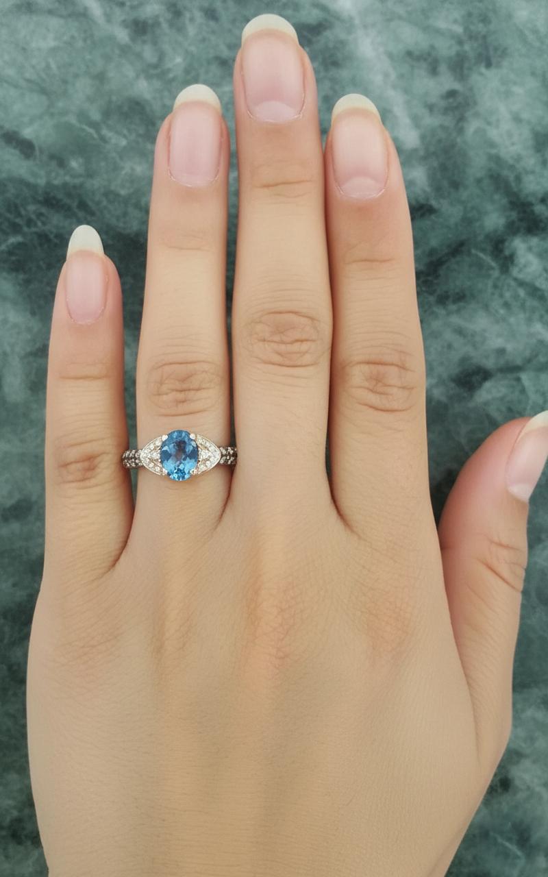 Le Vian Blauer Topas, Nude & Schokolade Diamant Ring in 14K Gold Damen im Angebot